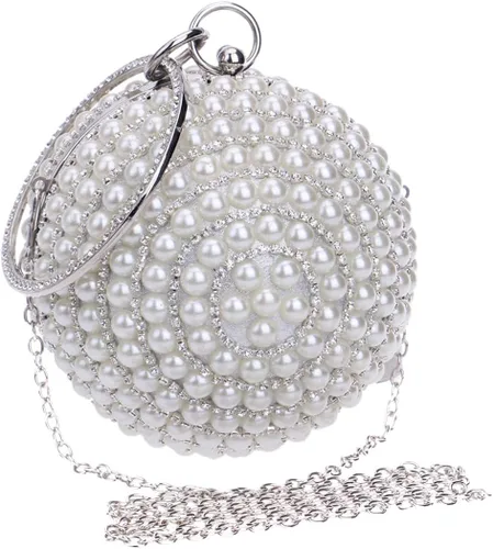 Miniatura 3 de Tngan Bolso de noche para mujer, bola redonda, bolso de boda, bolso de perlas artificiales