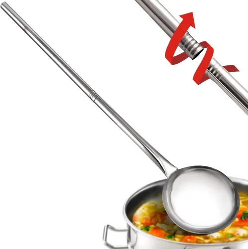Miniatura 9 de ARC WS121 - Paleta mezcladora de acero inoxidable de 48 pulgadas con roscas, mango extraíble, paleta de agitación larga para cocinar lotes grandes