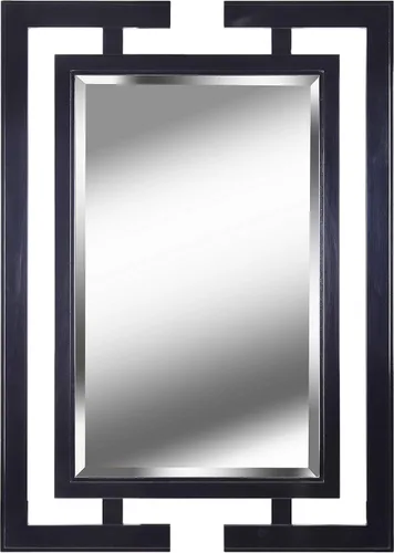 Kenroy Home Espejo de pared casual, 41 pulgadas de alto, 0.75 pulgadas de largo, 29 pulgadas de ancho con negro brillante