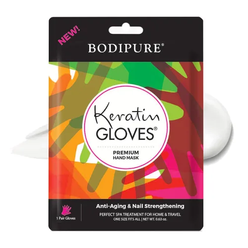 Bodipure Guantes de queratina para mascarilla de mano de primera calidad, guantes hidratantes para manos secas, fortalecimiento de uñas y suavizado