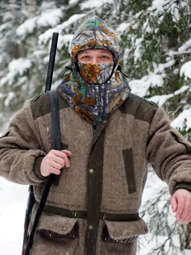 Miniatura 20 de Pasamontañas de camuflaje de caza, 3 piezas, capucha de sherpa, resistente al viento, para clima frío, deportes al aire libre de invierno