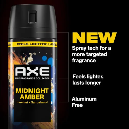 Miniatura 3 de AXE Fine Fragrance Collection - Aerosol corporal de 3 unidades, ámbar medianoche, 72 horas de frescura, sin aluminio, 2.9 onzas