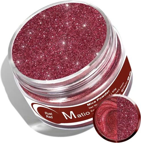 Miniatura 8 de Matio Polvo de Mica Gris para Resina Epoxi, 1.8oz/50g Polvo de Mica de Efecto Nacarado Pigmento de Color Natural para Fabricación de Jabón, Bomba