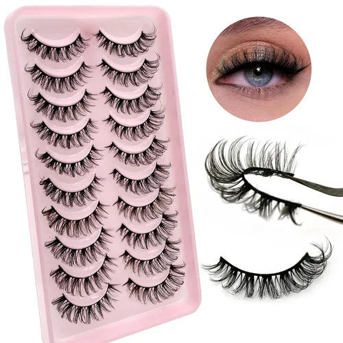 Miniatura 85 de 10 pares de pestañas rusas 3D voluminosas, con curvatura DD, pestañas postizas de visón sintético, pestañas de 19/32 de pulgada que parecen S09
