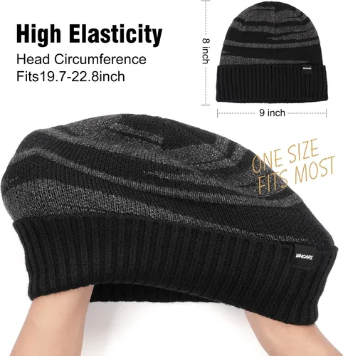 Miniatura 2 de Wmcaps Gorros de invierno para hombres y mujeres, gorro de invierno con forro polar cálido