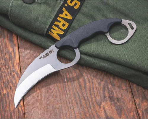 Miniatura 6 de COLD STEEL Double Agent Durable Lightweight Japanese AUS8A Steel Karambit Shape 3" Fixed Blade Tactical Outdoor Hunting Knife, Kray-Ex Handle