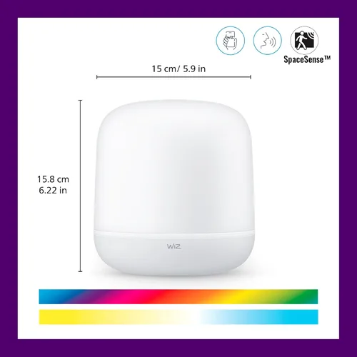 Miniatura 2 de WiZ Connected Hero v2 - Lámpara de mesa portátil inteligente, habilitada para WiFi, 16 millones de colores, compatible con Alexa y Google Home