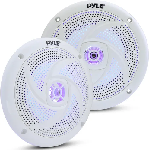 Pyle Altavoces marinos impermeables de perfil bajo – 240 W 6.5 pulgadas, 2 vías, 1 par, estilo delgado, impermeable, resistente a la intemperie,