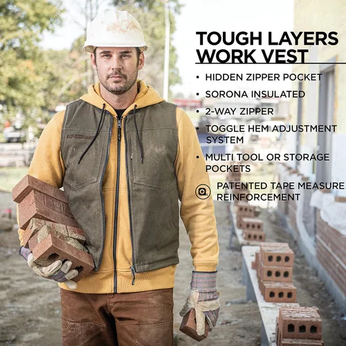 Miniatura 5 de Wrangler Riggs Workwear Chaleco de trabajo con capas resistentes para hombre