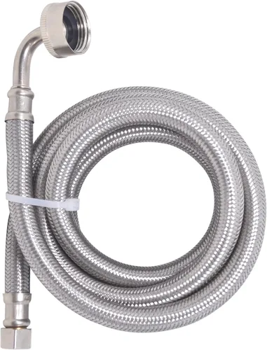 TTFLEX Manguera universal para lavavajillas con codo FGH de 90 grados, línea de suministro de agua, acero inoxidable trenzado de alta calidad, 6 pies