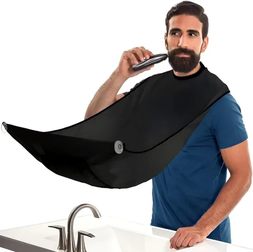 Miniatura 10 de BEARD KING Delantal con babero para barba, como se ve en Shark Tank, regalos para él, rellenos de calcetines para hombres, regalo para hombres Negro