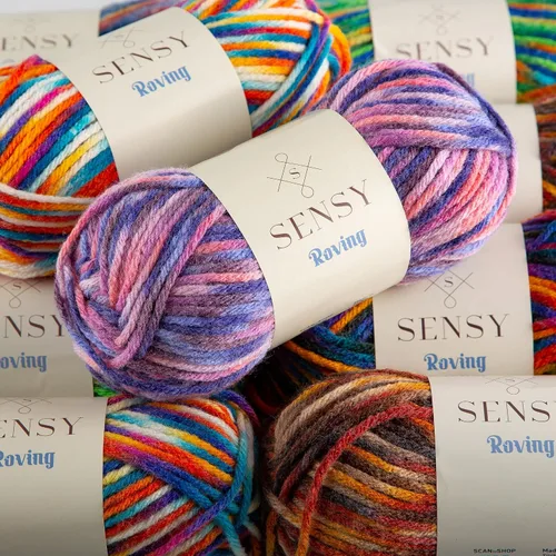Miniatura 8 de Sensy Roving - Ovillo de lana multicolor, 3.5 onzas, 132 yardas, calibre 5, voluminoso (otoño)