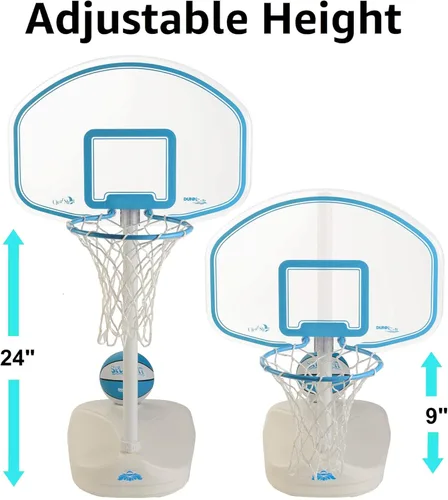 Miniatura 5 de Dunn-Rite Clear Shot Pool Basketball Hoop with Adjustable Stainless Steel Rim, Clear Backboard, Water-Filled Base & Waterproof Basketball