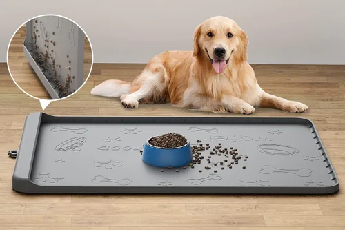 Miniatura 12 de Tapete para Comida de Perro - Tapete de Silicona para Perro para Comida y Agua - 36" x 24" Tapetes Grandes de Alimentación para Mascotas