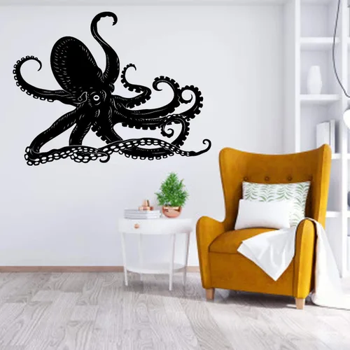 Miniatura 2 de Calcomanía de pulpo, pulpo, animales marinos kraken, océano, calcomanías de pared, calcomanías de pared, baño, cuarto de baño, habitación infantil