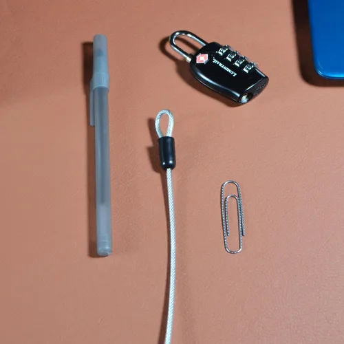 Miniatura 4 de Lumintrail Cable de seguridad con revestimiento de acero trenzado de 4 pies y 0.118 in (1/8 pulgadas), bloqueo de equipaje, cable de seguridad