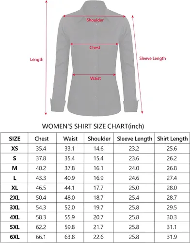 Miniatura 5 de J.VER Camisas de vestir para mujer, de manga larga, con botones, sin arrugas, blusa de trabajo sólida