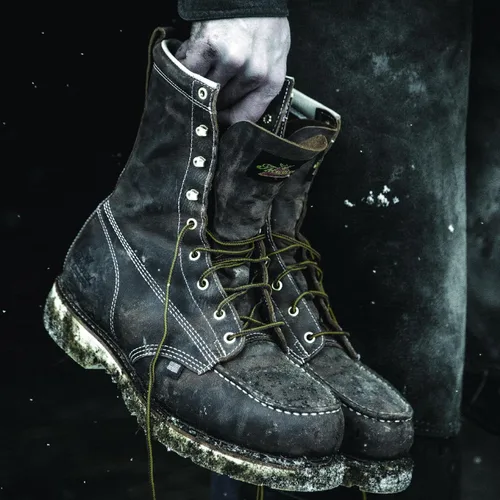 Miniatura 5 de Thorogood American Heritage - Botas de trabajo con punta de acero de 8 pulgadas para hombre, cuero de grano completo con puntera de mocasín, suela