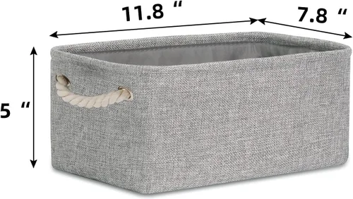 Miniatura 4 de Bidtakay Juego de cestas de almacenamiento de tela, color gris, paquete de 3 cestas medianas de 15 x 11 x 9.5 pulgadas + 6 cestas pequeñas de 11.8 x