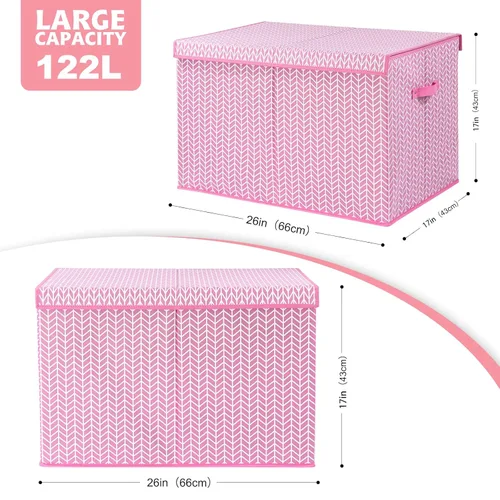 Miniatura 4 de Mayniu Caja de juguetes extra grande con divisores, organizador de almacenamiento de juguetes resistente de 120 litros, cesta para niños, niñas