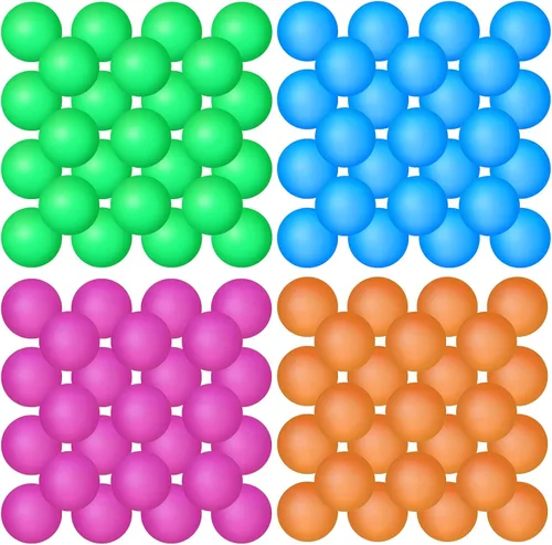 Miniatura 11 de Hanaive 100 unidades pelotas de tenis de mesa multicolor de 40 mm, pelotas de plástico a granel lavables, juego pequeño para juegos de piscina