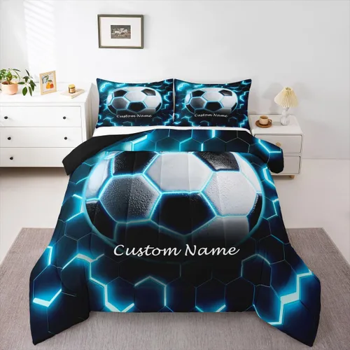 Miniatura 13 de Erosebridal Juego de ropa de cama de baloncesto rosa tamaño matrimonial para niños y niñas, juego de edredón con temática deportiva, edredón