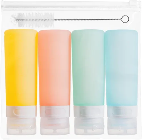 Miniatura 36 de MICEBAY Botellas exprimibles de condimentos para salsas, mini recipiente de silicona para aderezo de ensalada de 1 onza para llevar con bolsa