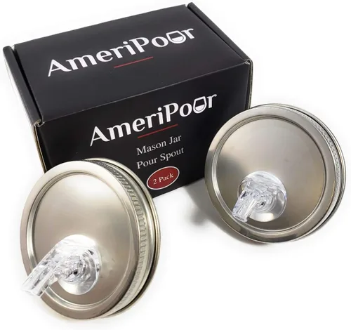 Miniatura 8 de Mason Jar Pour Spouts Stainless With Flap - Para Moonshine y Whisky - Hecho 100% en los Estados Unidos. Boquillas de tarro Mason de flujo libre que