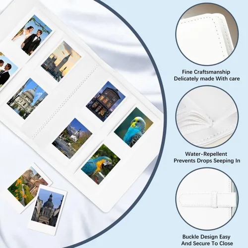 Miniatura 5 de Veicevol - Álbum de fotos con 256 bolsillos para cámara Fujifilm Instax Mini, color blanco For 2x3 in Polaroid Camera, Photo Album for Fujifilm