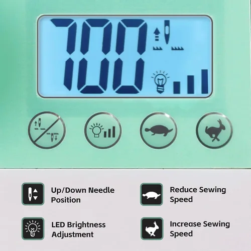 Miniatura 3 de FEIYUE FYe320 Máquina de Coser de Tamaño Completo con Pedal, Control de Velocidad, Resistente y Portátil, Pantalla LCD, 25 Puntadas Incorporadas, 6