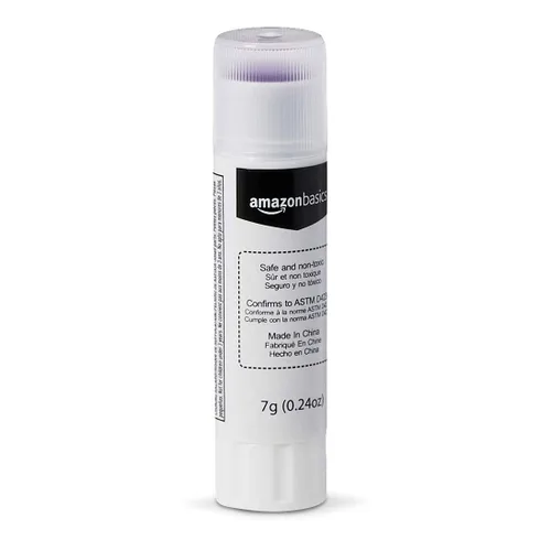 Miniatura 3 de Amazon Basics Pegamento escolar lavable morado, se seca transparente, barra de 0.24 onzas, paquete de 30