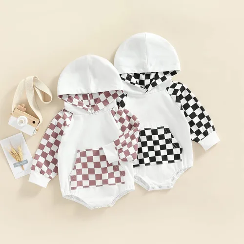 Miniatura 7 de Ropa de otoño con capucha para bebé y niña, sudadera con capucha y bloque de color, conjunto de manga larga