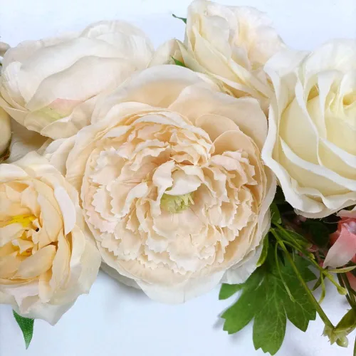 Miniatura 3 de Flores en Arco, OrgMemory Guirnaldas Florales Artificiales, 20 pulgadas de Longitud en Curvatura, Guirnalda Decorativa, Guirnalda de Flores