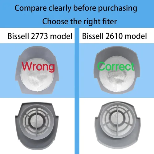 Miniatura 3 de Paquete de 2 filtros 2610 2611 compatibles con Bissell 3 en 1 Turbo Lightweight Stick Vac Series 2610, comparado con el número de pieza 1620624