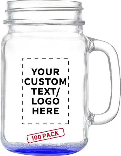 Miniatura 9 de DISCOUNT PROMOS Libbey Mason frascos personalizados con asas, 16 onzas, juego de 10, paquete personalizado a granel, estilo tradicional, alto