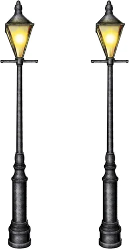 Miniatura 7 de Beistle Accesorios de Foto de Farola, 6 Pies de Alto - Decoraciones de Pared de Luz de Calle de Mardi Gras, Telón de Fondo Recortado para Fiesta