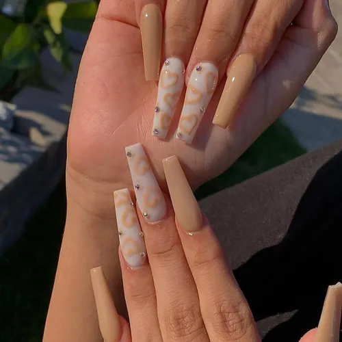 Miniatura 7 de RikView Uñas postizas a presión con forma de ataúd, uñas acrílicas largas con flores 3D, uñas postizas rosadas brillantes para mujeres, juego de 24