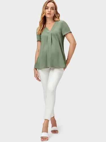 Miniatura 5 de MakeMeChic Camisa de maternidad para mujer, casual, manga corta, cuello en V, blusa de embarazo