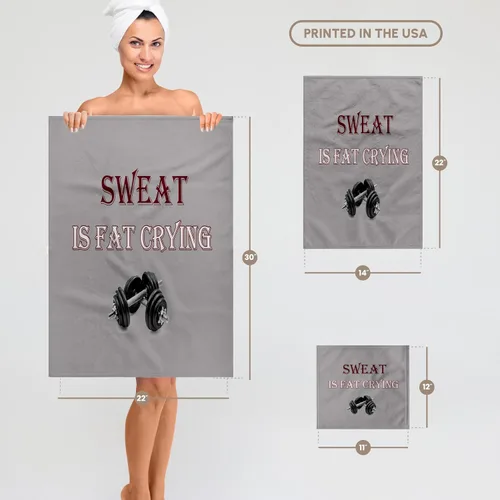 Miniatura 5 de 3dRose Paño de lavado de 11 x 12 para cara y cuerpo - El sudor es grasa llorando. Gimnasio, entrenamiento, deporte. Frases divertidas populares
