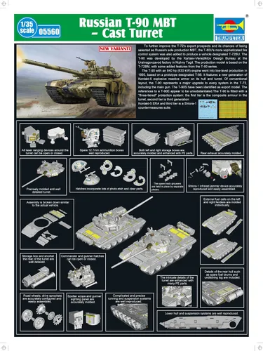 Miniatura 2 de Trumpeter Kit de modelo de torreta fundida rusa T-90 MBT