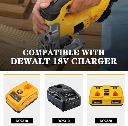 Miniatura 6 de DC9096 Paquete de 2 baterías de repuesto de iones de litio de 6.0Ah 18V para Dewalt compatible con batería Dewalt de 18 V DC9098 DC9099 DW9095