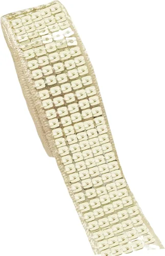 Miniatura 10 de Lauthen.S Ribete de lentejuelas Paillette de 20 yardas, 4 filas de 1 pulgada, cinta de lentejuelas para costura para manualidades, ropa, vestido