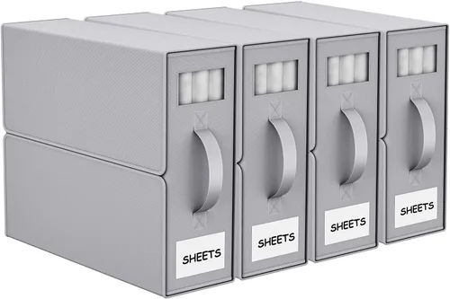 Miniatura 8 de Organizador plegable de ropa de cama, contenedores de almacenamiento de tela para sábanas, fundas de edredón y fundas de almohada, organizador