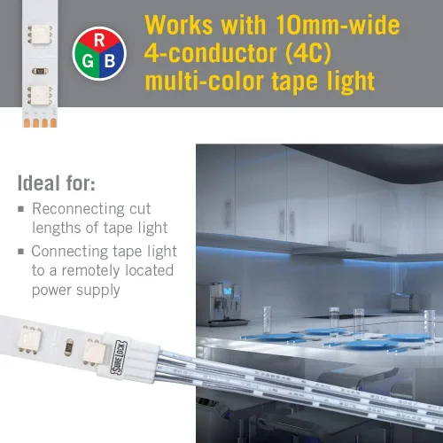 Miniatura 3 de Armacost Lighting SureLock 760821 - Conector de cinta LED RGB a cable, paquete de 3