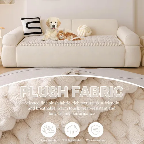 Miniatura 2 de DREAMINGO Fundas de sofá para mascotas, fundas antideslizantes y mullidas para sofá de perro, lavables geométricas y jacquard, protector de cojín