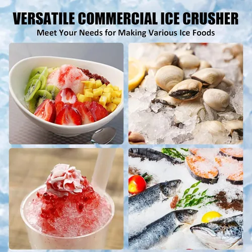 Miniatura 3 de GarveeHome Trituradora de hielo comercial de 661 LBS/H, máquina eléctrica de cono de nieve de 350 W con 4 cuchillas, máquina de hielo afeitado