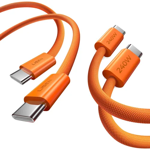 Miniatura 12 de LISEN Cable USB C a USB C, cable C a C de 240 W de carga rápida [1.6 pies, paquete de 2] cargador tipo C de carga rápida USBC a USBC cable para Negro