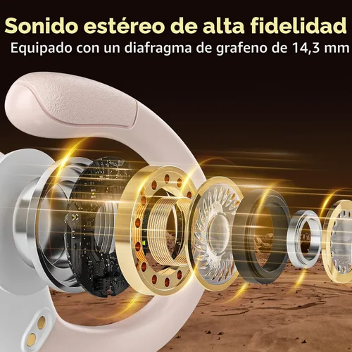 Miniatura 3 de HAOYUYAN Auriculares deportivos Bluetooth inalámbricos, 80 horas de reproducción, con pantalla de alimentación LED, IPX7 impermeables para 2026-oro