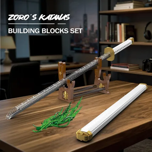 Miniatura 4 de Mould King 10258 MOC Samurai Sword Modelo de bloque de construcción, más de 1674 piezas con iluminación LED, exhibición de espada inspirada