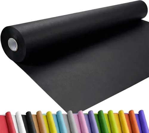 Miniatura 14 de SMART&CASUAL Papel de regalo negro de 17.8 x 760 pulgadas (63 pies) de papel kraft para regalo, tablón de anuncios, ramos, flores, niños, embalaje
